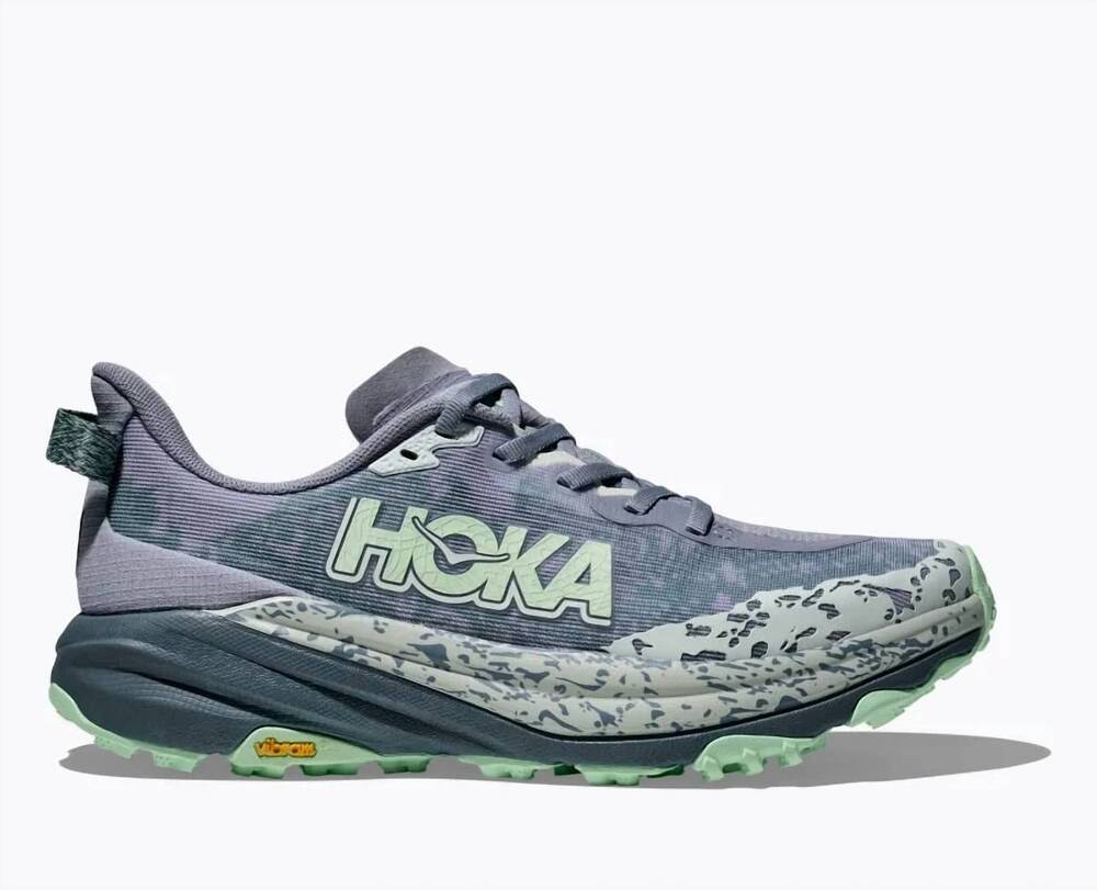 NEW HOKA women's speedgoat 6 sneakers in moonlight/thunder cloud